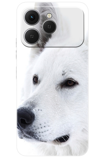 TECNO Spark 40 4G (KM5n) Uyumlu Kılıf Desen Baskılı Silikon Beyaz Kurt STK:169 CP-ZbfP8ow