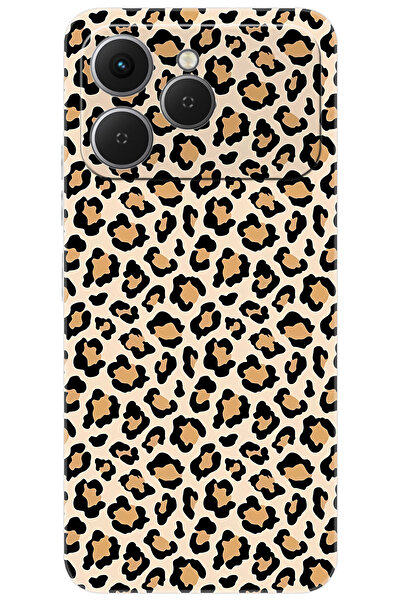 TECNO Spark 40 4G (KM5n) Uyumlu Kılıf Desen Baskılı Silikon Leopar Desen STK:743 CP-iopskdI