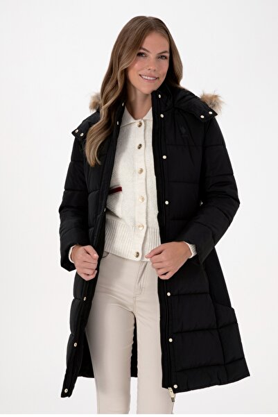 U.S. Polo Assn. U.s polo assn basic fit kesim, kürk kapüşonlu kaban