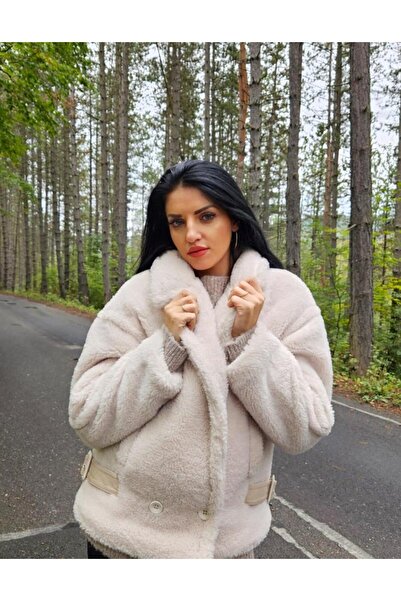 fara marca Oversized cream sable fur coat