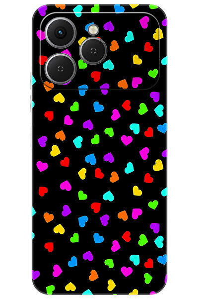 TECNO Spark 40 4G (KM5n) Uyumlu Kılıf Desen Baskılı Silikon Renkli Minik Kalpler STK:1017 CP-nkCMrfX