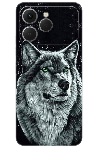 TECNO Spark 40 4G (KM5n) Uyumlu Kılıf Desen Baskılı Silikon Kurt Baskılı STK:488 CP-GZmtjej