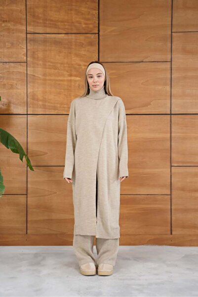 REDMİNA fashion Modern Asymmetrical Cut Three-Piece Knitwear Set