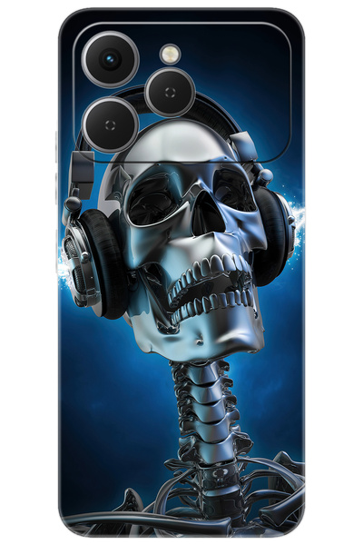 TECNO Spark 40 4G (KM5n) Uyumlu Kılıf Desen Baskılı Silikon Metal İskelet STK:141 CP-diDMI9f