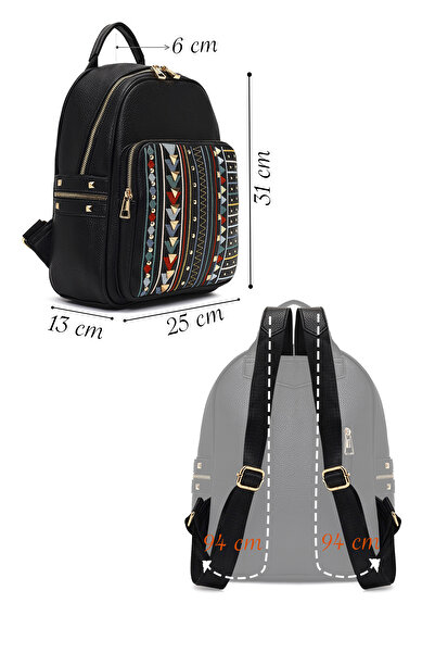 Derimod Women's Black Printed Backpack 25Abd265326