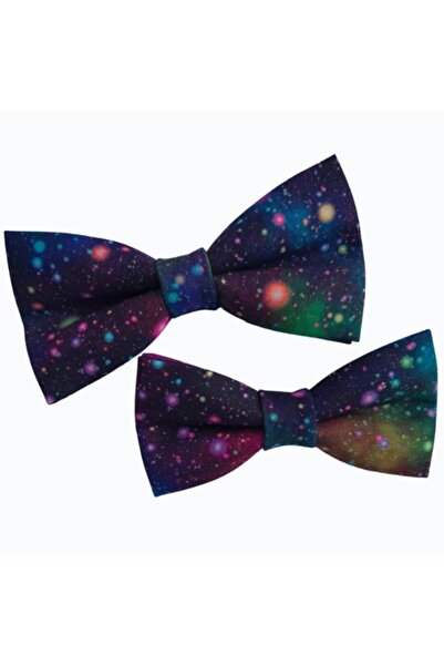 Papileon Set tata-fiu 2 papioane multicolore "Galaxy" (12x6 cm si 10x5 cm)