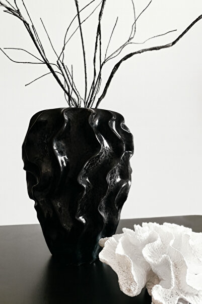 Lui Tasarım Vazo Krem Rengi XL Boy Mona Vazo