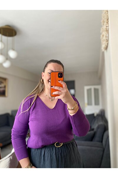 Tisya butik V Yaka İnce Triko Kazak