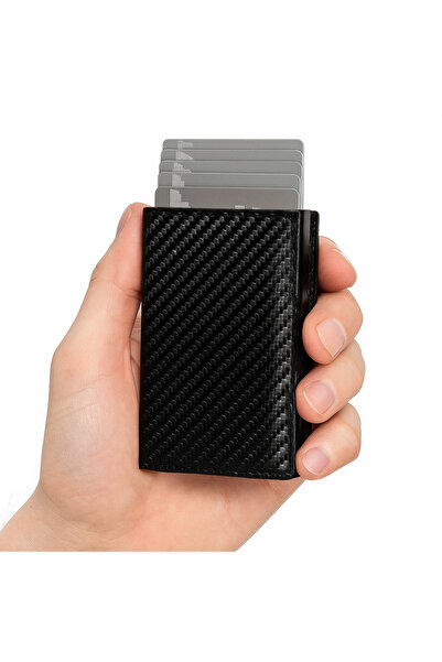 ELEVIA CardHolder with Slide Function, Holds up to 9 Cards, Cash, Coins, with RFID Protection,