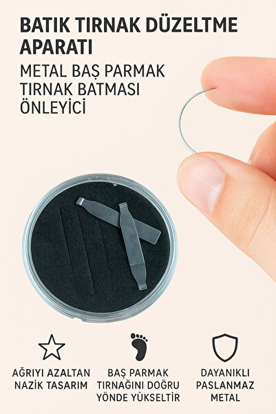 Hane Dostu Batık Tırnak Düzeltme Aparatı Metal Baş Parmak Tırnak Batması Önle...