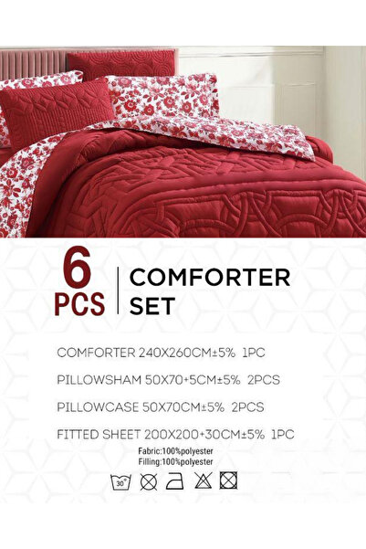 Generic 6-Piece Floral Comforter Set 240x260cm with Pillowshams, Pillowcases & Fitted Sheet Blanket House