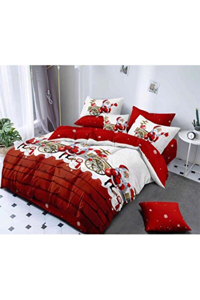 Super Elegant Pucioasa Bedding set for 2 people, with Printed "Christmas is coming", 6 pieces, 180 x 200