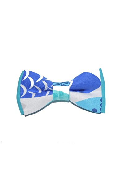 Papileon Bow tie for children 7-14 years old, "Blue Fish", 10x5 cm