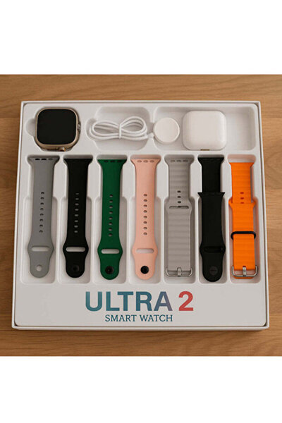 Generic Smartwatch , Wireless Charger, 7 Straps, and Noise Cancelling Earphones