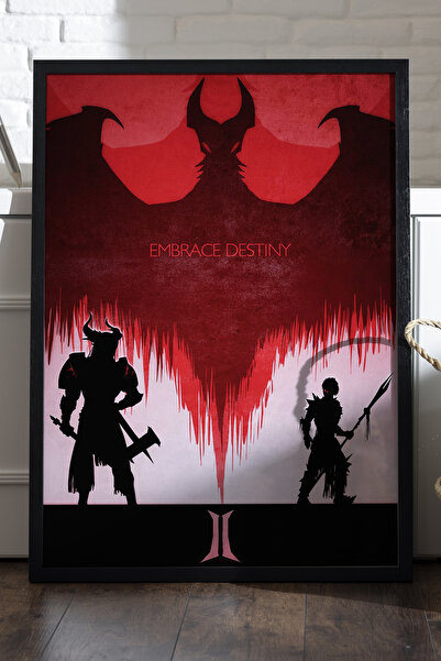 Duvarda Poster u crnom drvenom okviru iz Dragon Age-a, dekorativna zidna slik...