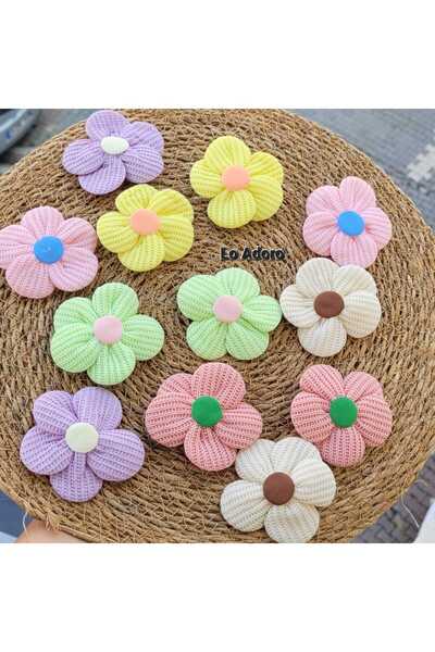 LO ADORO 2 Pieces Daisy Plaid Detail Hair Clip Girls' Hair Clip Yellow Daisy Pink Purple Blue Beige Green Daisies