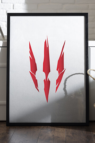 Duvarda Poster The Witcher cu ramă din lemn negru, pictură decorativă de pere...