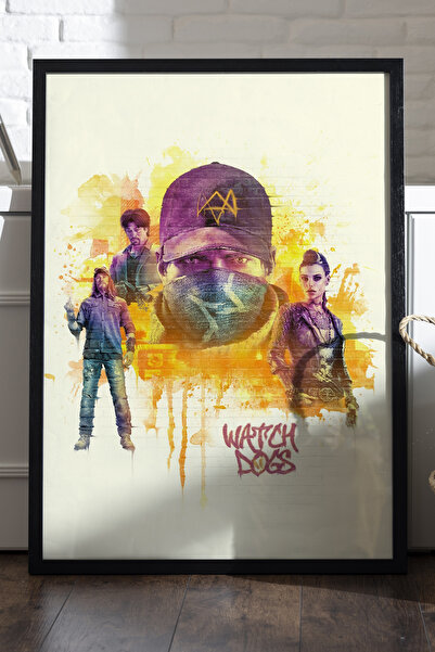 Duvarda Αφίσα Watch Dogs με μαύρο ξύλινο πλαίσιο, διακοσμητικός πίνακας τοίχο...