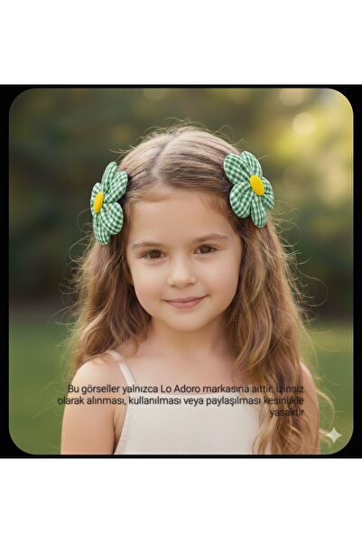 LO ADORO 2 штуки ромашкової клітинки Деталь Шпилька для дівчаток Жовта ромашк...