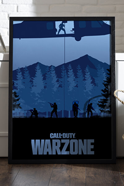Duvarda Poster înrămat cu lemn negru Call of Duty Warzone, pictură decorativă...