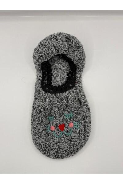 Ozzy Socks Women's Gray Cat Patterned Sleep Booties Socks 3 Pack