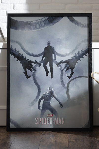 Duvarda Spider-Man crni poster u drvenom okviru, dekorativna zidna slika za igre