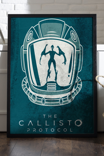 Duvarda The Callisto Protocol crni drveni poster u okviru, dekorativna zidna ...