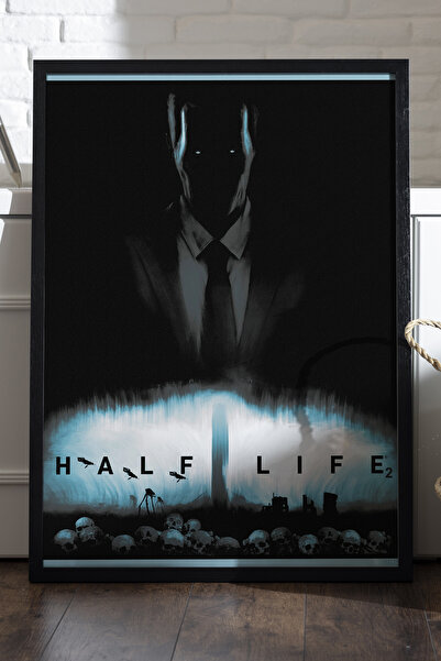 Duvarda Half Life crni poster sa drvenim okvirom, dekorativna zidna slika za ...