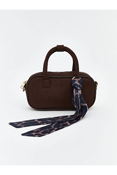 LC Waikiki Lcw Accessories Women's Shoulder Bag with Scarf Detail and Suede Look