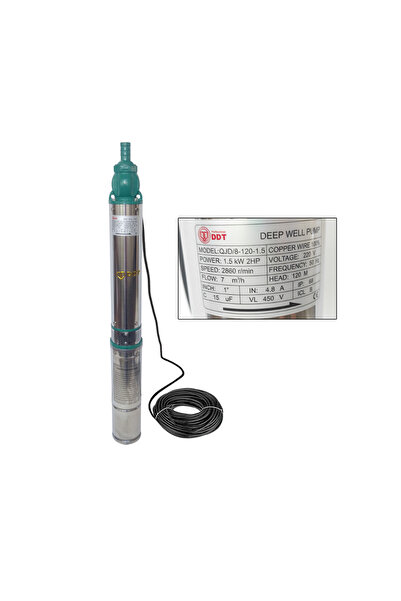 DDT Submersible pump PROFESSIONAL QJD120-1.5, 1500W, Inox