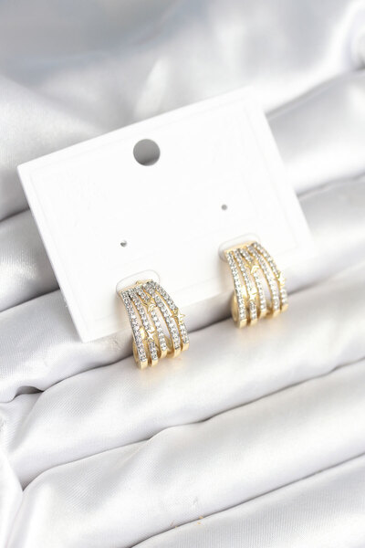 Skygo Rib Model Zircon Stone Brass Women's Earrings - Tj-Bkp11310