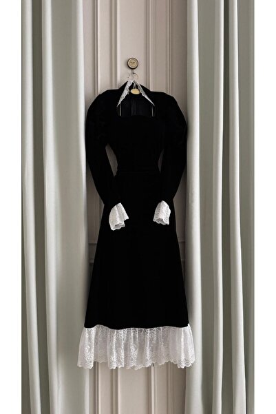 diarafashionsa "Your elegance is in velvet, adorned with white lace" dress