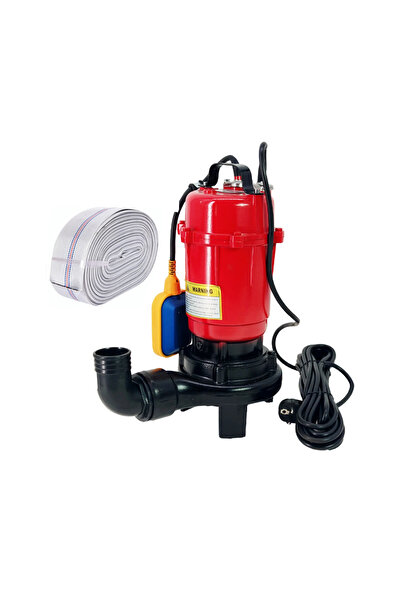 DDT Pompa Ape Murdare cu Tocator și Plutitor WQCD-2-3.0, 3000W + Furtun 20m, 2", Debit 20 m³/h