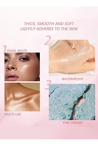 Pudaier Highlighter Powder, Shimmering Long Lasting Waterproof Contour for Face Body, 8g Champagne Gold #03