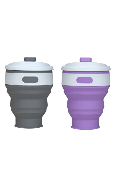 EHOME Travel Mug with Lid 300ML Collapsible Coffee Cup Reusable Camping Tea Cup Portable Foldable