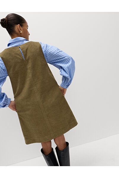 Marks & Spencer Pamuk Karışımlı Kadife Mini Elbise