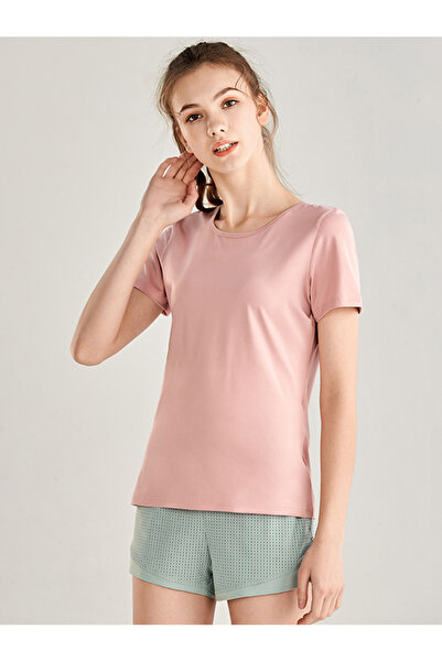 FridayIn Casual Round neck Solid color Hollow out Regular sleeve T-Shirts