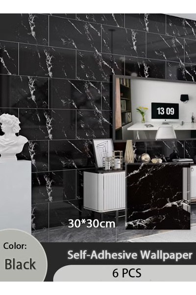 Generic Glossy Marble Pattern Wallpaper, Self-Adhesive, Waterproof and Oil-Resistant Wall Sticker
