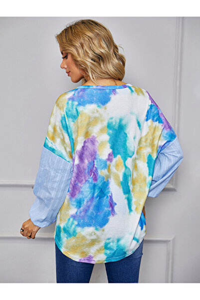 FridayIn Fast fashion Round neck Printing Splicing Shirt sleeve Sweatshirts & Hoodies