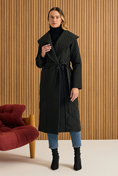 Aker Şal Yaka Kapitone Mont