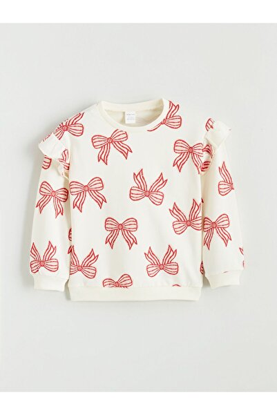 LC Waikiki Lcw Baby Crew Neck Patterned Baby Girl Sweatshirt