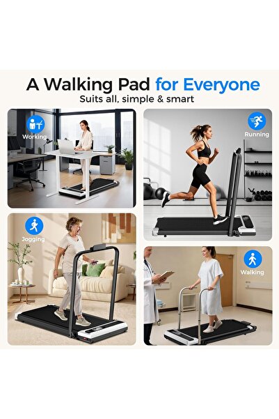 AoraPulse Walking Pad with Handle Bar, 2.5HP Portable Walking Pad 2 in 1 FoldableTreadmill for Home Small