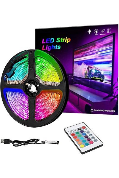 electroon Bluetooth Kumandalı TV Arkası Rgb USB Şerit LED 5Metre