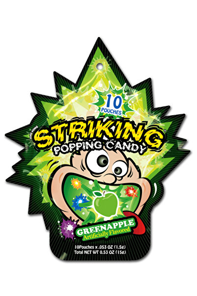 Striking Popping Candy Green Apple Flavor - Carton (15g x 48 packs)