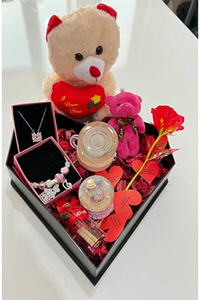 SUMMER GIFT Sevgiliye - Arkadaşa Özel - Peluş Ayıcık 3D Satürn Işıklı Küre So...