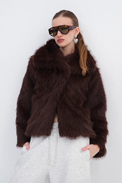 Addax Shawl Collar Faux Fur M2429