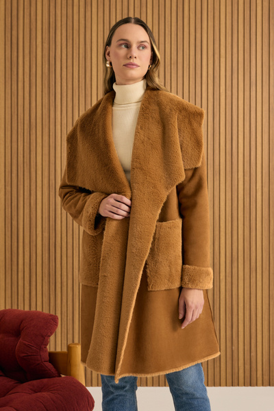 Aker İçi Kapitone Kürk Mont