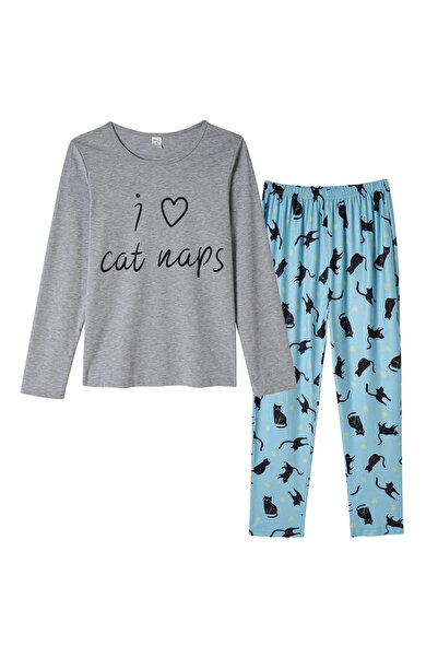 OEM Women's casual sleepwear, made of soft material, gray/blue M