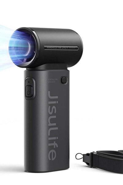 JISULIFE مروحة صغيرة محمولة قابلة لإعادة الشحن عبر USB (أسود)