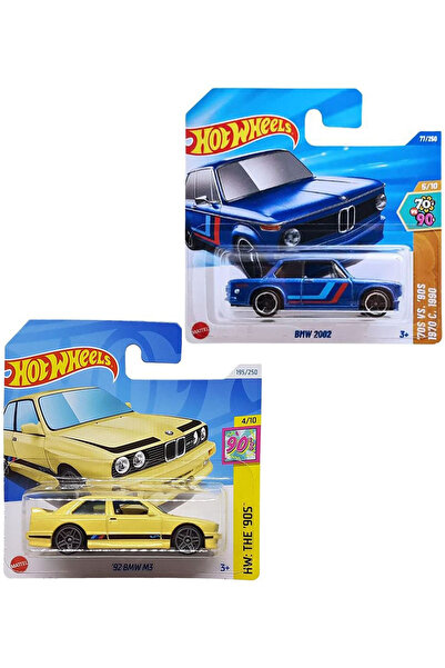 HOT WHEELS 2 Araç BMW Set - Bmw 2002 & '92 BMW M3 (1/64) Mavi - Sarı